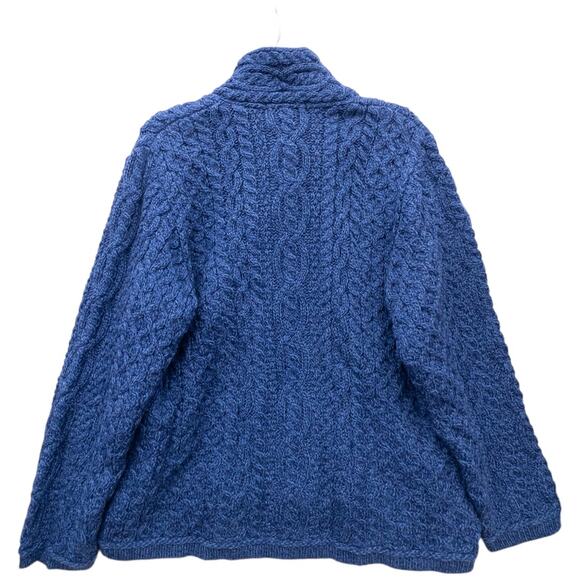 Aran Crafts 3 Button Jacket Sweater Marl Blue Women's Size XL X4458 New - Picture 3 of 5